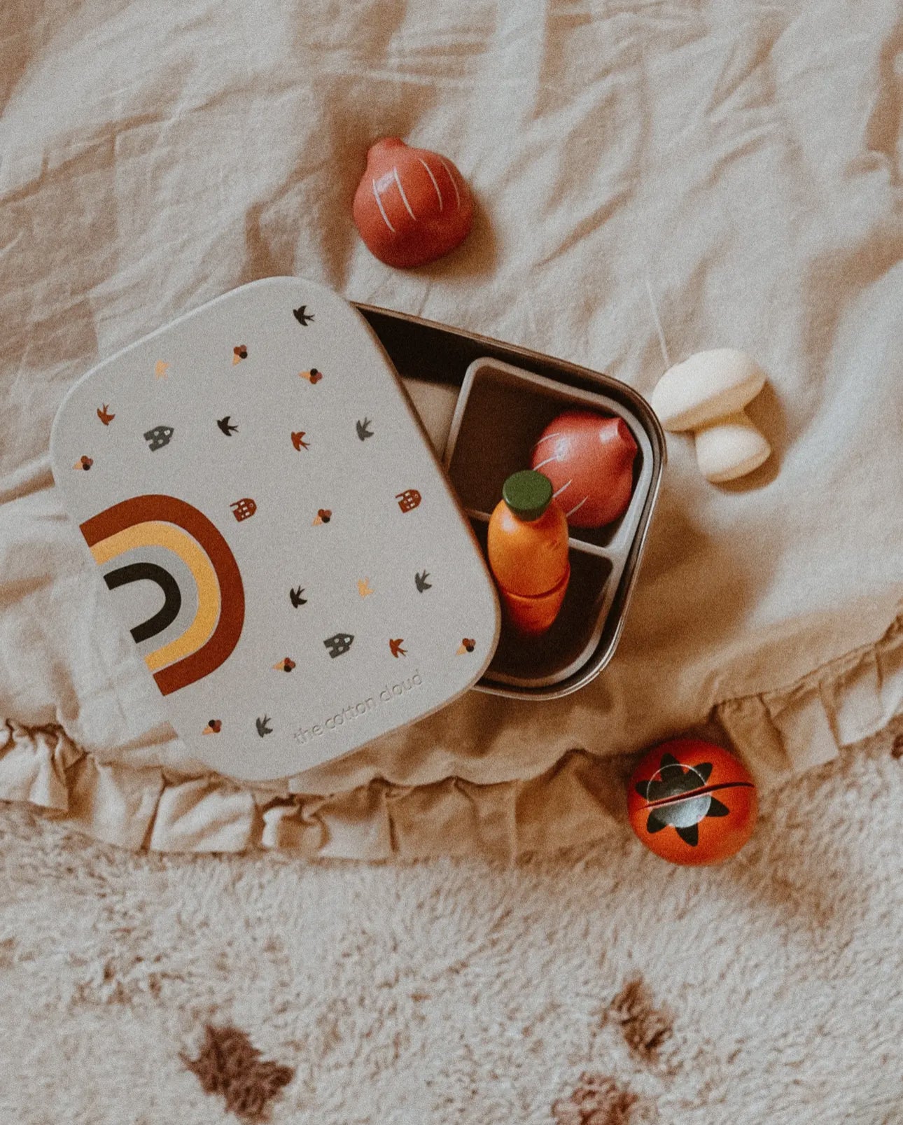LUNCHBOX AUS EDELSTAHL mit Fächern, Regenbogen