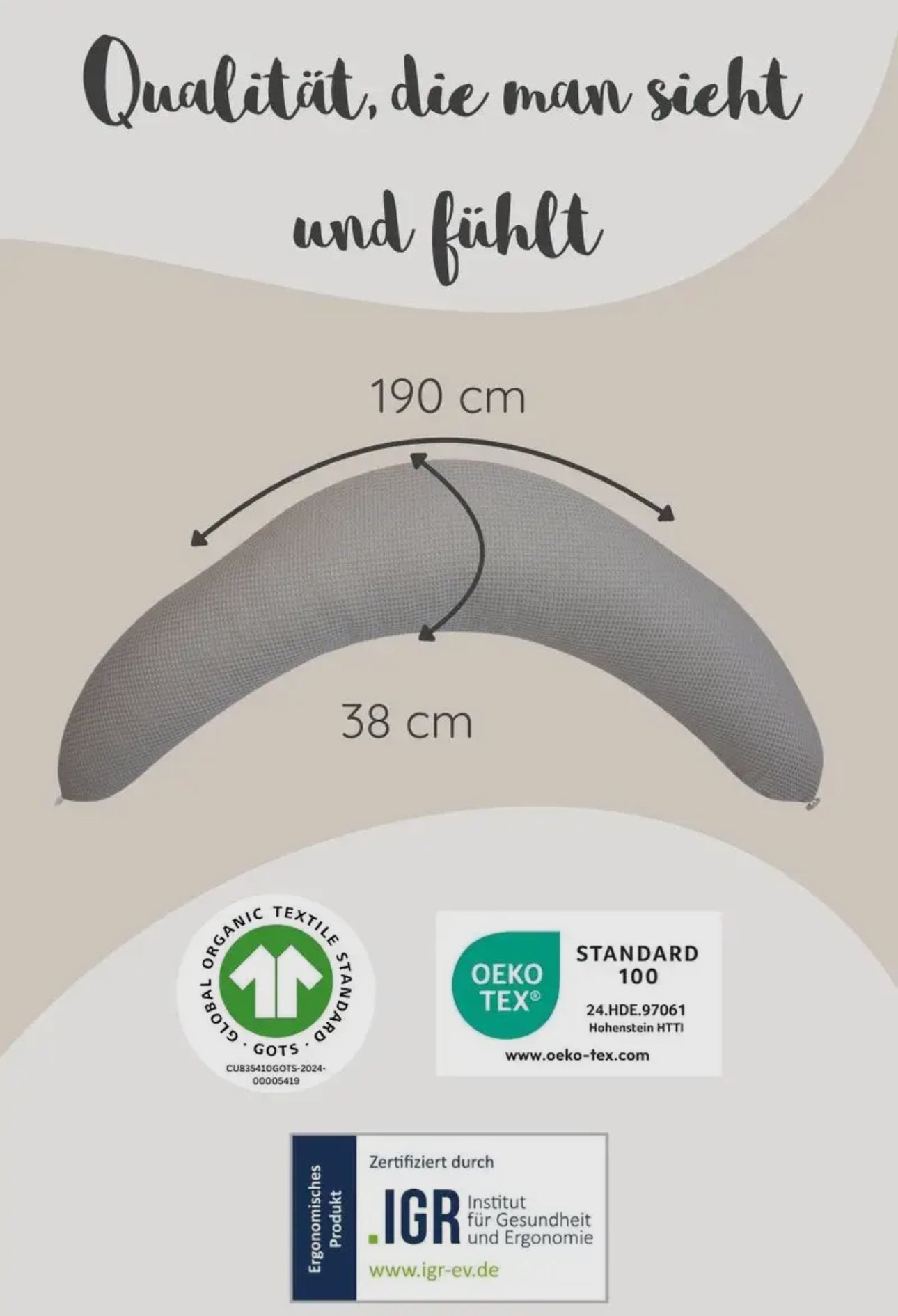 Stillkissen Musselin | Farbe: Taupe