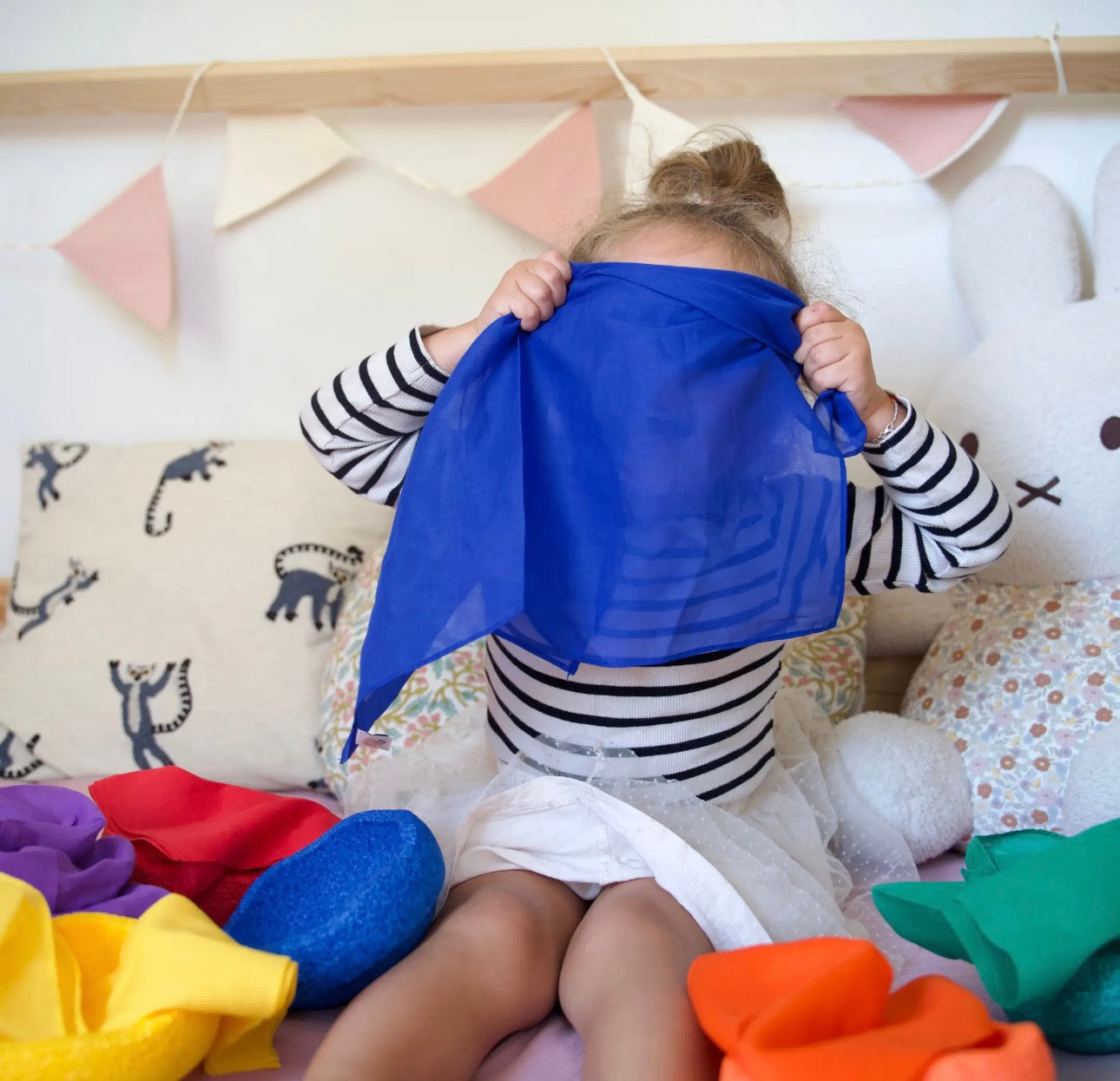 Spieltuch aus 100 % Baumwolle 48x48 cm | Offenes Spiel, Farbe: dunkel grün
