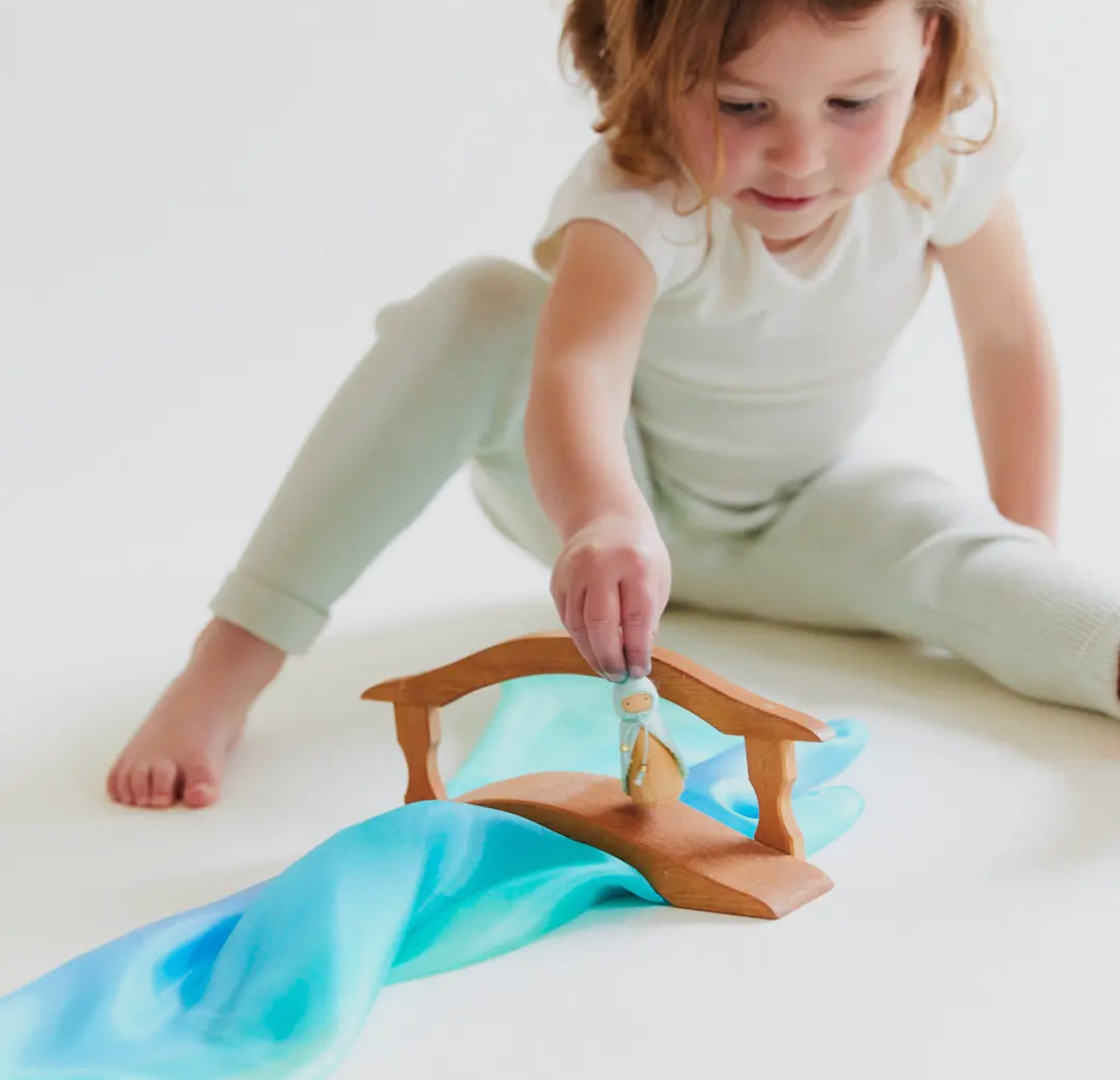 Mini Enchanted Playsilks — 100% natürliche Seide, Waldorf Toys, Farbe: SEA