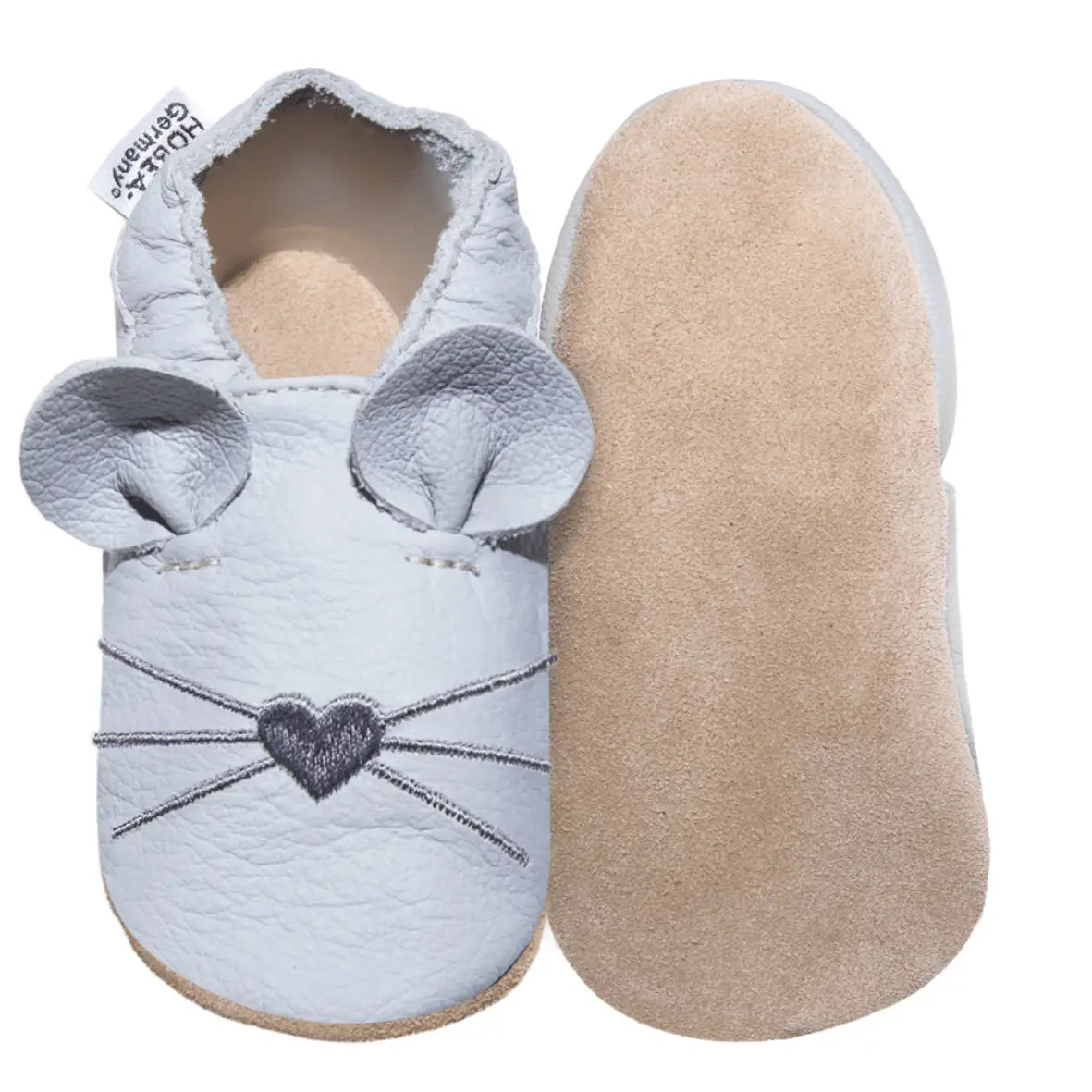 Kinderschuhe Maus Hellgrau, Leder, HOBEA