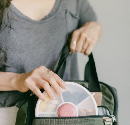 GöBe Kids Snack-Spinnerrutsche für Kinder, große Snackbox für unterwegs, KORALLENNROT