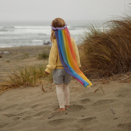 Regenbogenschleier aus Seidengeorgette