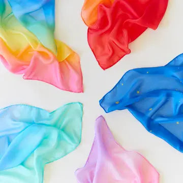 Mini Enchanted Playsilks — 100% natürliche Seide, Waldorf Toys, Farebe: REGENBOGEN
