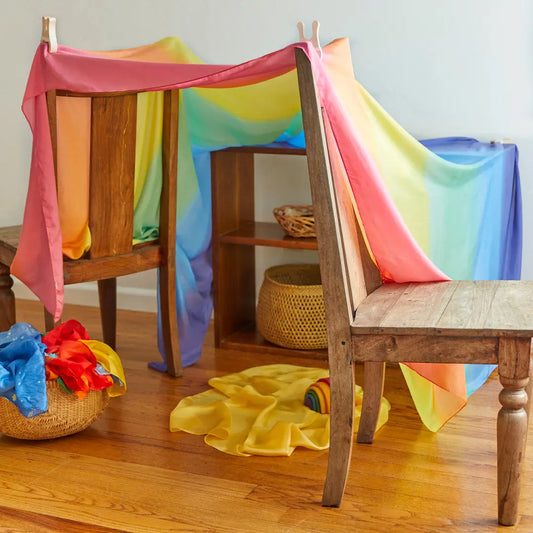 Spieldecke in Regenbogenfarben, 100% Baumwolle, Montessori, Waldorf-Spielzeug