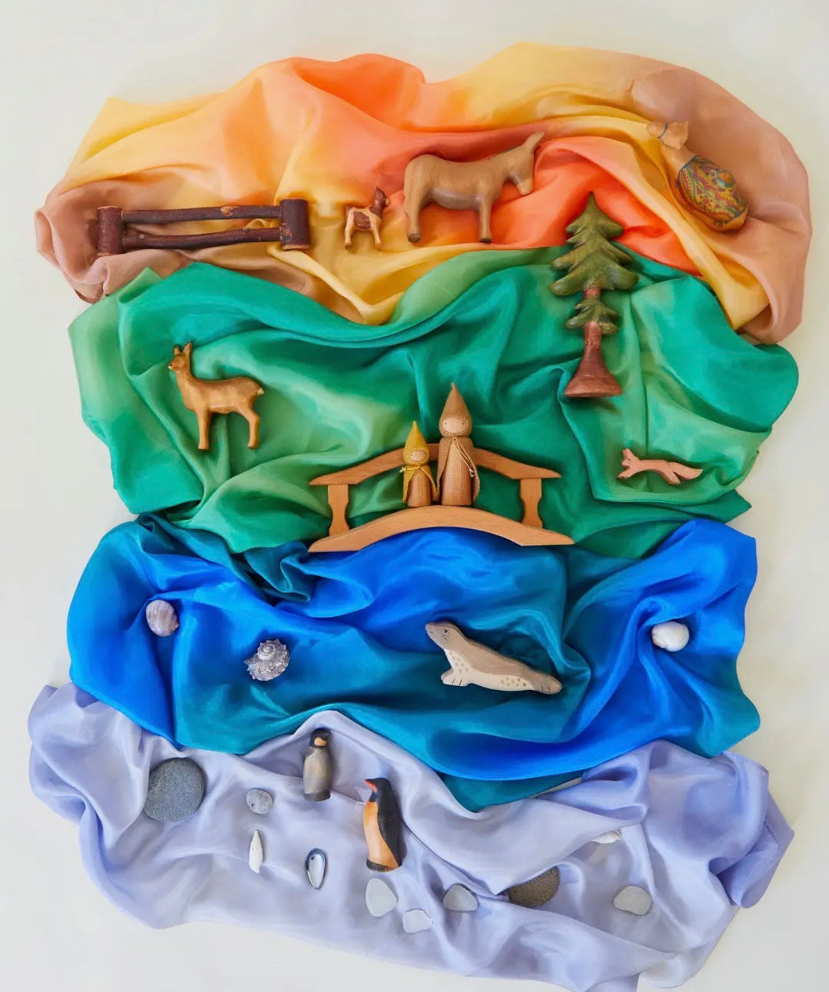 Mini Earth Playsilks - Farbe: Ozean