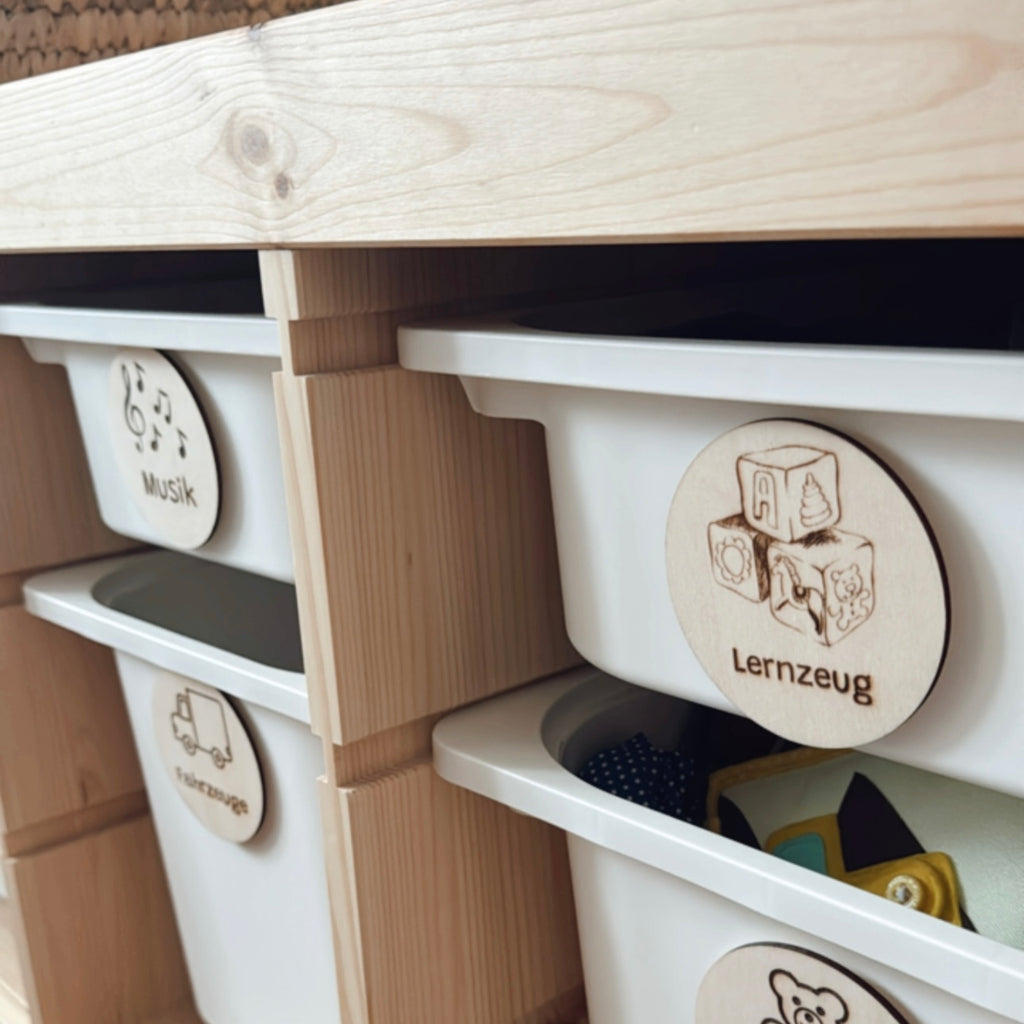 Holzschilder für Trofast Boxen