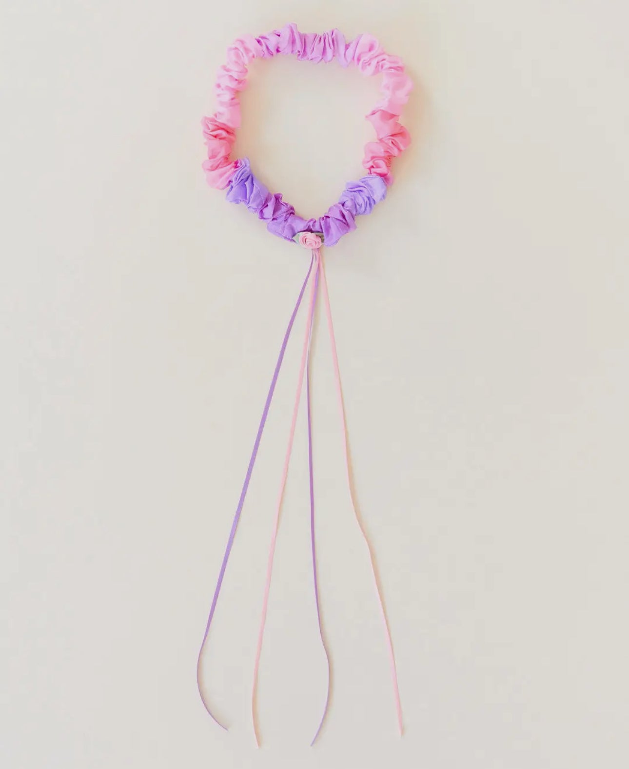 Haarband „Blossom Garland" aus Seide in Rosa und Violett