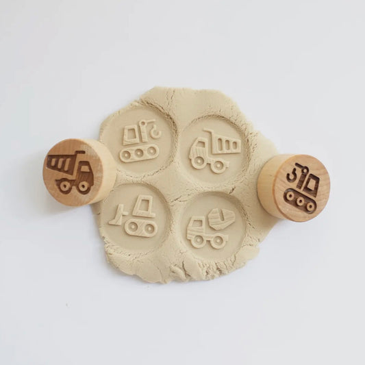 Holzstempel 2er Set doppelseitig | Typ: Baufahrzeug