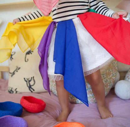 Spieltuch aus 100 % Baumwolle 48x48 cm | Offenes Spiel, Farbe: Blau