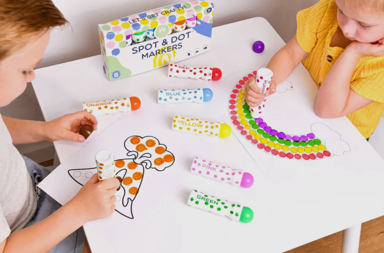 Punktmarker für Kinder, Regenbogenfarben, 8 Stück