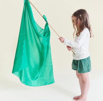 Große unifarbende Playsilks, Farbe: Grün