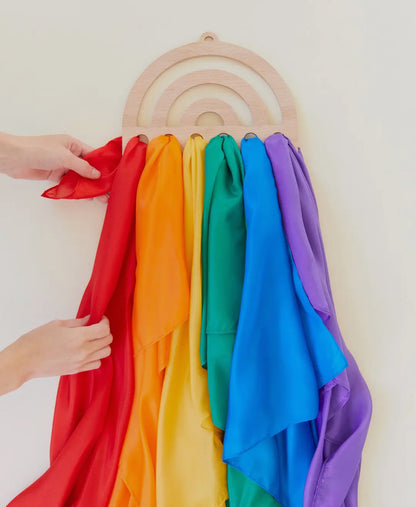 Regenbogen-Display aus Holz für Playsilks, Stoff, Waldorf Toys