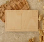 Holzpostkarte, Postkarte Glückselefant