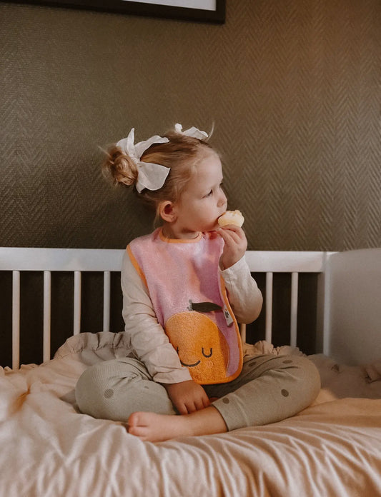 Baby- Kinderlätzchen Mandy Mandarine
aus Baumwolle