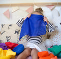 Spieltuch aus 100 % Baumwolle 48x48 cm | Offenes Spiel, Farbe: Blau