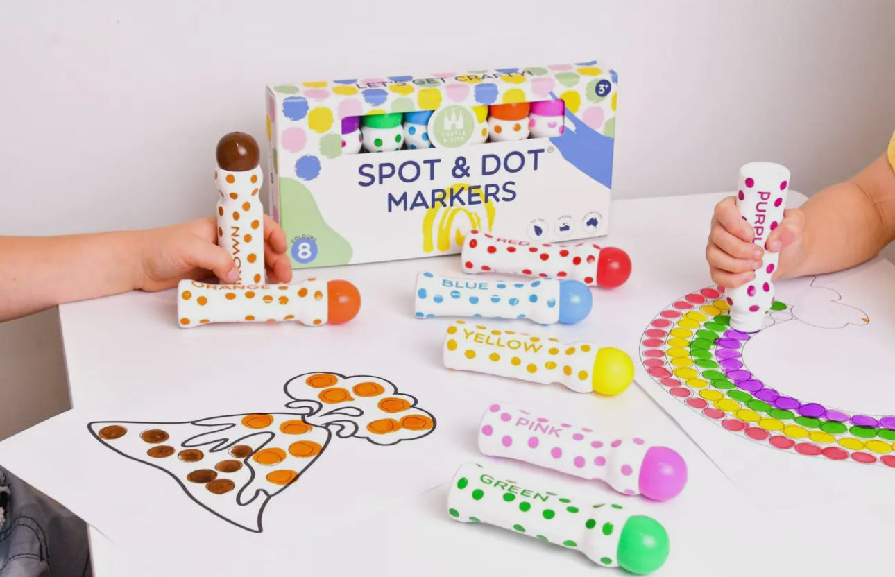 Punktmarker für Kinder, Regenbogenfarben, 8 Stück