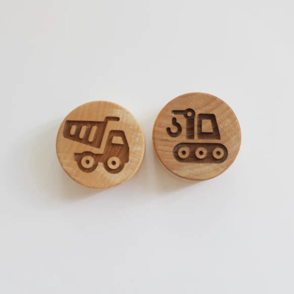 Holzstempel 2er Set | Typ: Baufahrzeug